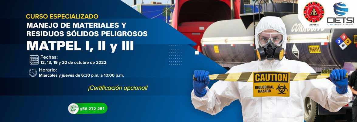 curso manejo de materiales y residuos sOlidos peligrosos matpel i  ii y iii